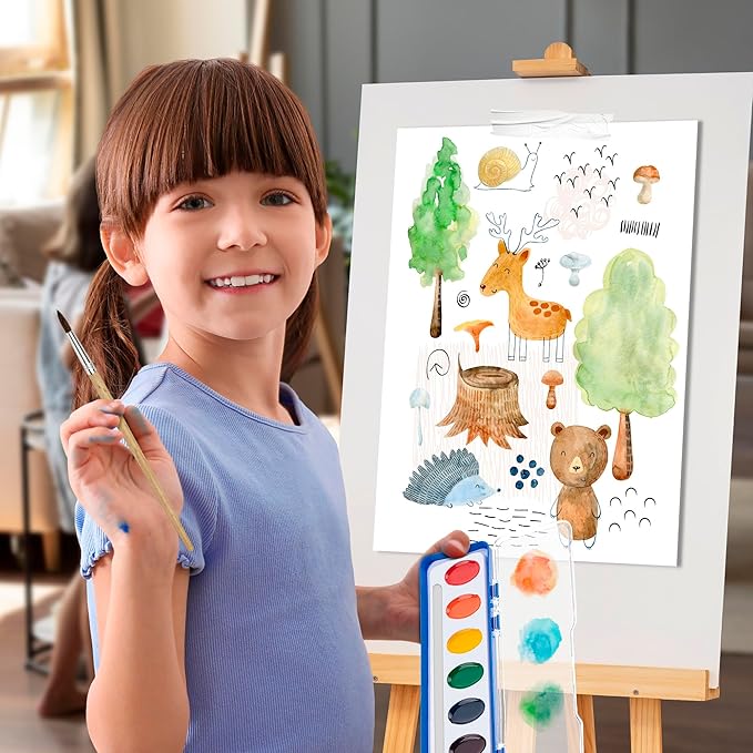 10-Color Water Color Paint Sets for Kids 30 Pack Bulk Watercolor Paint Set Washable Acuarelas Watercolor Palette Mini Paint Sets for Kids Party Favor Classroom Water Paint Kit 2 Wood Brushes Included