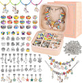 Charm Bracelet Making Kit for Girls Ages 3-12 | 165 Pcs Jewelry Making Kit Supplies for Adults | DIY Jewelry Crafts with Nice Box | Unicorn Mermaid Themed Gift for Kids Birthday Christmas Party