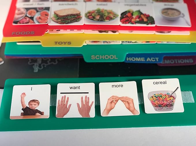 Smile4autism Small 2x8 Tools Perfect to Keep Your Loose Visual Picture Cards Organized. Autism ABA, ADHD, Language & Apraxia Aspergers (5 Sentence Strips)