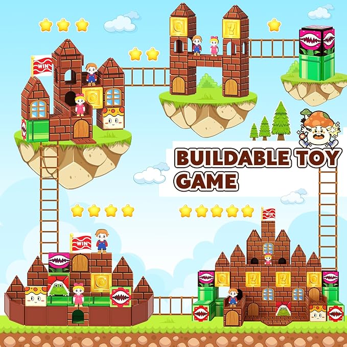 Soyee Magnetic Tiles Toddler Kids Toys Construction Building Blocks for Kids 3+ Toddler Kids Preschool Learning Toys for Boys Girls