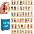 48 Pcs Wooden Community Helpers People Figures - Little Town People Wood City Set for Kids & Toddlers at Home and School - Pre K Classroom & Preschool Play Pretend Toy Folk