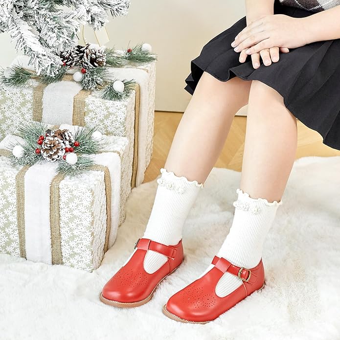 Felix & Flora Toddler Little Girl Mary Jane Dress Shoes - Ballet Flats for Girl Party School Shoes