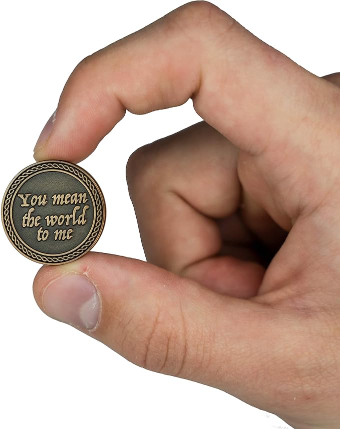Bulk Set of 10 Romantic Love Expression Coins, You are My One & Only, You Mean The World to Me, Anniversary Pocket Tokens for Date Night, Love Gift for Men & Women, from Him or Her