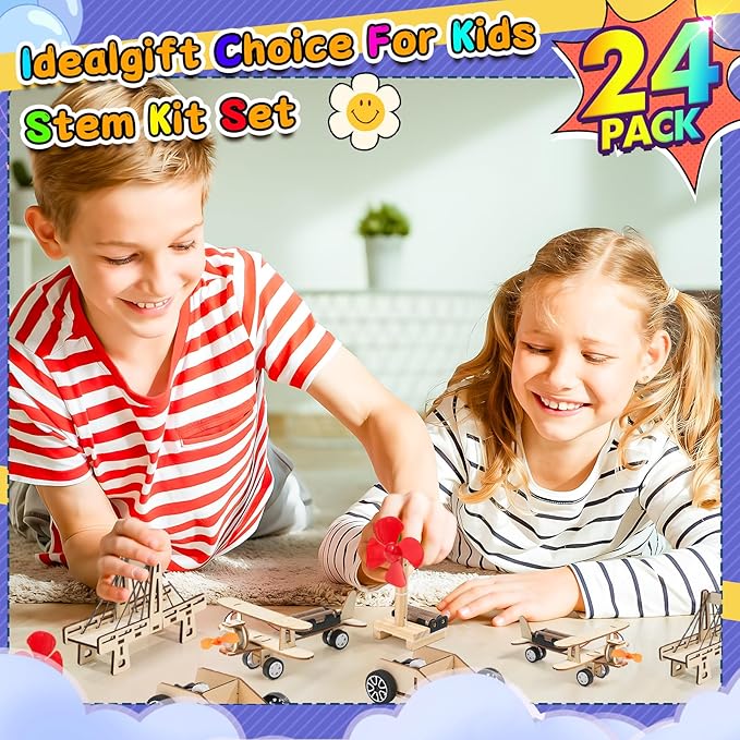 24 Pcs Halloween Party Favors for Kids Age 6-10, Treasure Box Toy Stem Kit Party Favors Science Kits for Boys girls STEM Toys for Kids Age 6 7 8 10 12 13 Classroom Giveaways, Carnival Prizes Toy, Birthday Treats, Party Supplies