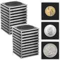 20 Pcs 20-40mm Acrylic Coin Collection Cases with Sponges, Adjustable Coin Holders, Silver Dollar Protection Cases for Collectors, Coin Collection Supplies(20/25/30/35/40mm)