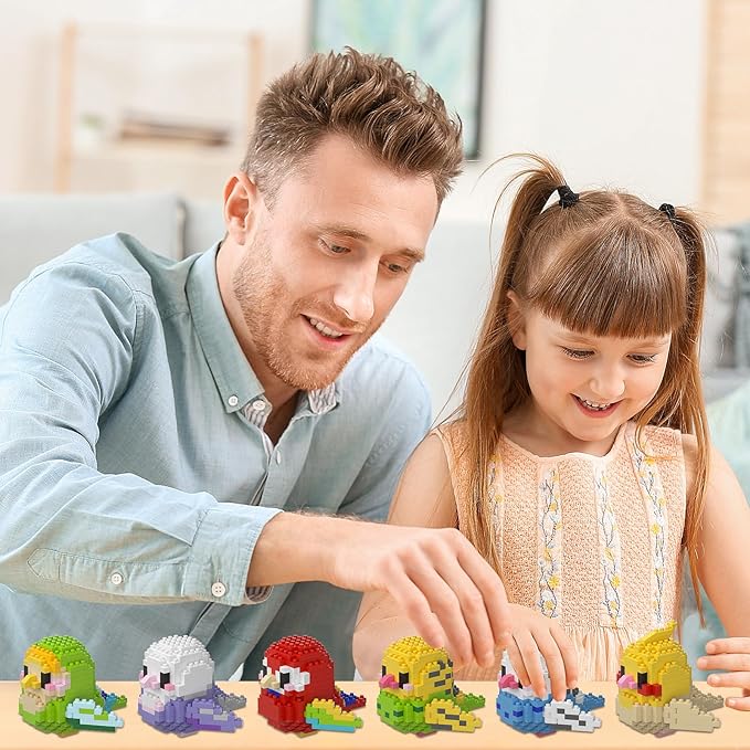 Parrots Micro Mini Building Block Sets Birthday Gift for Kids, Animals Buildling Model Kits, Mini Bricks Birds Series Toys for Kids（6 Boxes）
