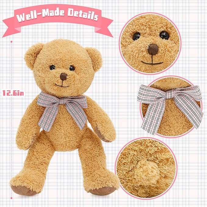 MaoGoLan 13 inch Stuffed Animals Bulk, 8 Pack Assorted Animals Plush Toy Set with Teddy Bear, Dog, Cat, Panda, Monkey & Bunnies for Kids, Baby Shower Decorations Party Favors