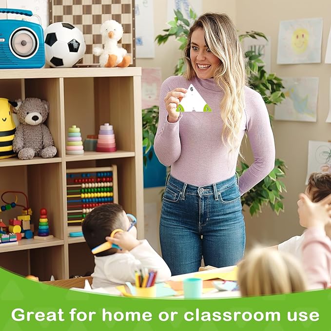 Addition and Subtraction Flash Cards, Triangle Math Games Flash Cards for Kids, Math Manipulatives Kindergarten Learning Activities Preschool Classroom Must Haves Homeschool Supplies