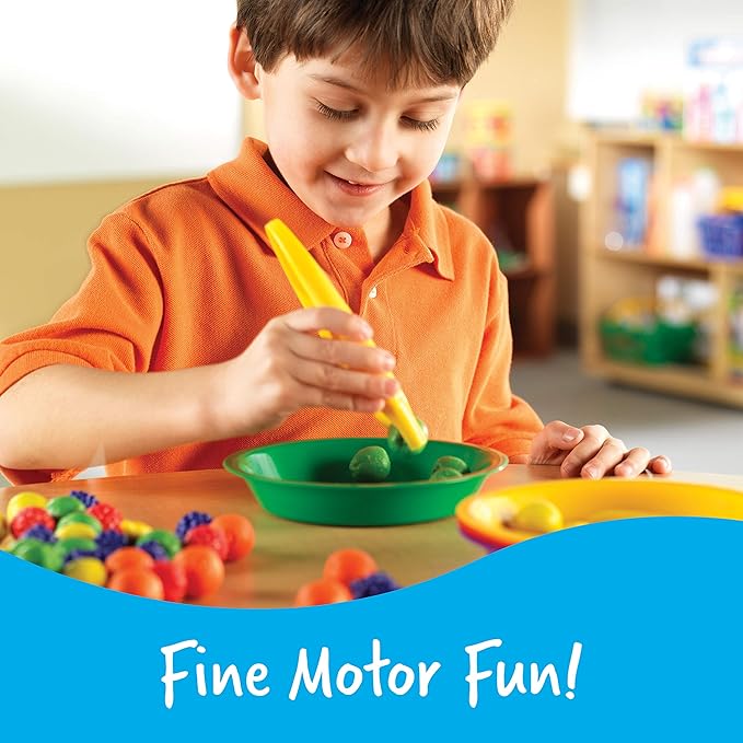 Learning Resources Jumbo Tweezers - Sensory Bin Tools , Water Table Toys, Montessori Grabber Tool, School and Teacher Supplies, Toddler Activities, Fine Motor, Daycare Essentials