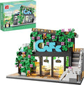 Flower Coffee Shop Building Block Set with LED Lights,STEM Cafe House Building Toys,Coffee Garden House Architecture Model,Birthday Gift for Adults Boys Age 8-12(564Pcs)