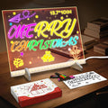 Doodle Glow Board -13.7'' X 10" LED Drawing Board for Room/Store/Festival/Christmas Gifts,etc. with 4 Modes & 7 Colors, LED Glow Drawing Board with Adapter, 7 Markers & Tracing Paper