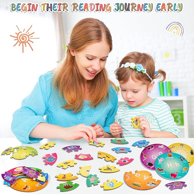 Alphabet Puzzle, ABC Alphabet Learning Toys for Kids Ages 3-5, Pre-k Lowercase Uppercase Letter Game for Toddlers, Kindergarten Classroom Must Haves Educational Preschool Learning Activities