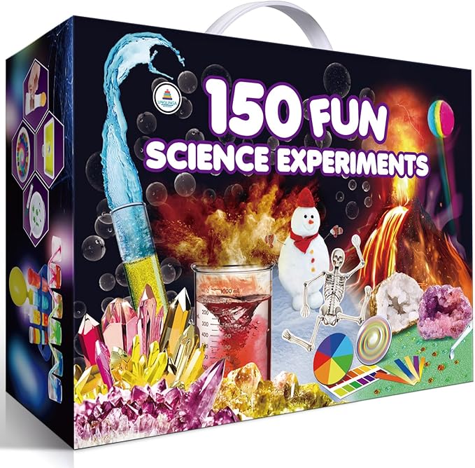 UNGLINGA 150 Experiments Science Kits for Kids Boys Girls, S.T.E.M Kit Toys Gifts Ideas Birthday Christmas, Chemistry Break Geodes, Volcano, Physics Educational Activities Project
