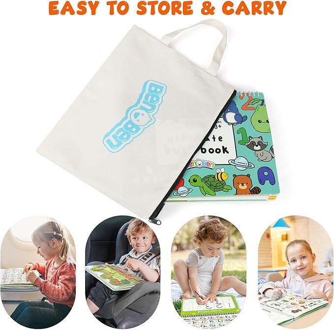 BenBen Busy Book for Toddlers, 30 Pages, Pre-Assembled, Preschool Learning Activities, Montessori Toys for Ages 3 and Up, Autism Sensory Toys, Kids Educational Activity Book, Birthday Gift