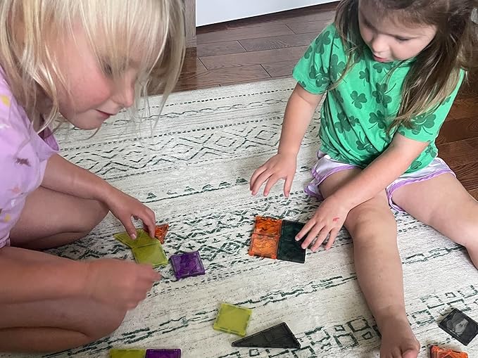 CreateOn Crayola Halloween Mini Magnetic PIP-Tiles with Glow in The Dark Tiles, Magnetic Building Toys for Kids, STEM Travel Toys for Boys and Girls Ages 3+ (Halloween)