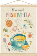 Boat Wades Positive Mental Health Poster Hanger Frame, Fill Your Day with Positivi-Tea Hanging Wall Banner Decor for Classroom Calm Down Corner School Counselor Office Decor, 12x16 Inch