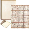 Geelin 248 Pcs 1 Inch Wood Alphabet Letters Numbers with Storage Box Blank Unfinished Wooden Letters Numbers with Rustic Storage Tray for Spelling Learning Education DIY Crafts