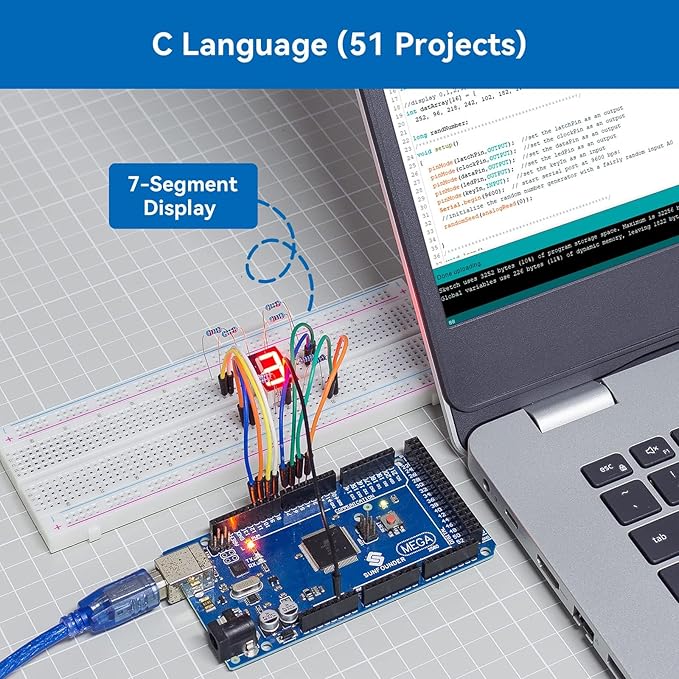 SunFounder Project The Most Complete Electronics Starter Kit Compatible with Arduino Mega 2560 R3 Mega328 Nano, 73 Tutorials Included