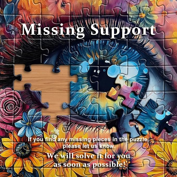 Impossible Puzzle for Adults 1000 Pieces, PICKFORU Eye Flower Vintage Jigsaw Puzzle Abstract Art, Hard Difficult Challenge for Adults