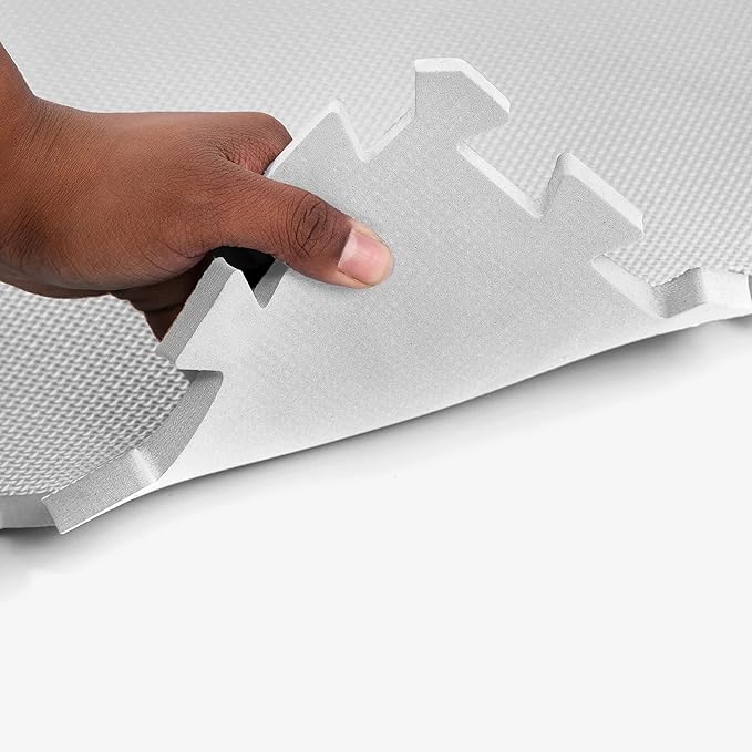 Flooring Inc's 1/2" Soft Non-Toxic Baby Play Mat, Toddler Playmat, Colorful Puzzle PlayMat, Floor Mats for Kids & Babies, EVA Foam Interlocking Tiles for Nursery & Playroom | White, 20 Tiles, 80 Sq/Ft