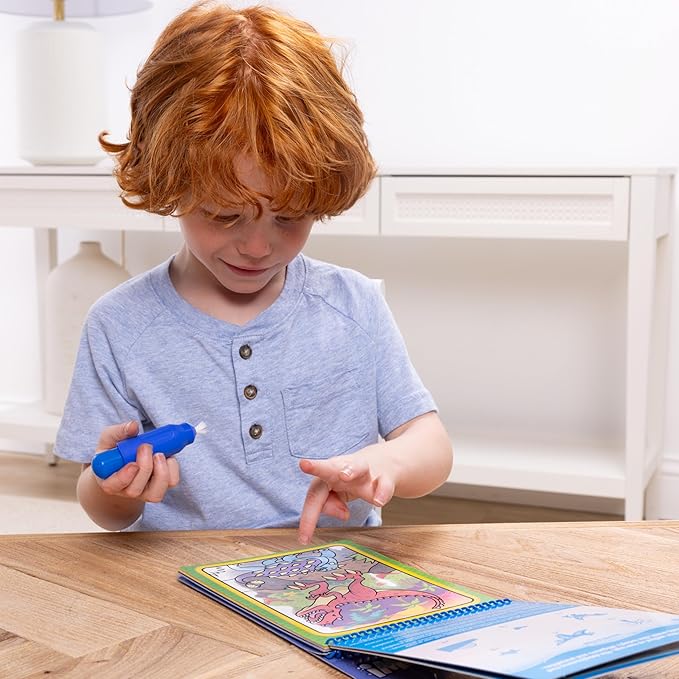 Melissa & Doug On The Go Water Wow! Mess Free Coloring Book, Reusable Water-Reveal Activity Pad, Dinosaurs, Travel Toys, Party Favors, for Toddlers & Kids Ages 3+