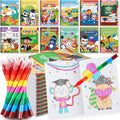 BenLouis 12 Kindergarten Graduation Mini Coloring Books Kids with 12 Stacking Crayons Preschool Classroom Party Favors Small Activity Books Bulk for Kids Student Grad Party Gift Goodie Bag Stuffers