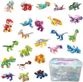 Dinosuar Party Favors,(24pcs) 48 Kind of Mini Building Blocks Party Favors,Goodie Bag,Bulk Toys, Classroom Prizes,Back to School Students Gifts for Dino Toys 6-8-12 Socking Stuffers for Boy