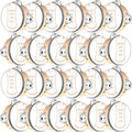 24 Set 4 Inch Tambourine for Adults Wooden Hand Held Drum with Metal Jingles, Gift Tags, White I Love You Printed Ribbon Percussion Gift Musical Instrument for Church Wedding Party Favor