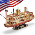 CubicFun 3D Puzzle Mississippi Steamboat Model Kit Gift for Kids and Adults, 142 Pieces