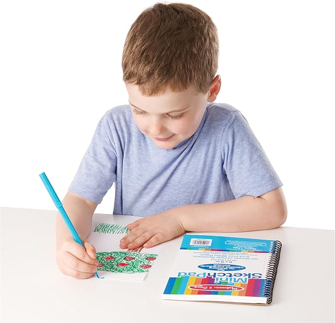 Melissa & Doug Mini-Sketch Spiral-Bound Pad (6 x 9 inches) - 4-Pack Sketch Book for Kids, Kids Drawing Paper, Drawing and Coloring Pads