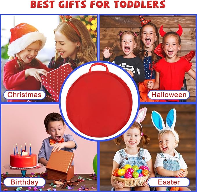 Kids Play Tunnel for Toddlers 1-3, 6 Foot Baby with 2 Mesh Sides Pop Up Crawling Toys 1 3 4 Year Old Girl Boy Birthday Gift, Indoor Outdoor Toddler Children or Dog