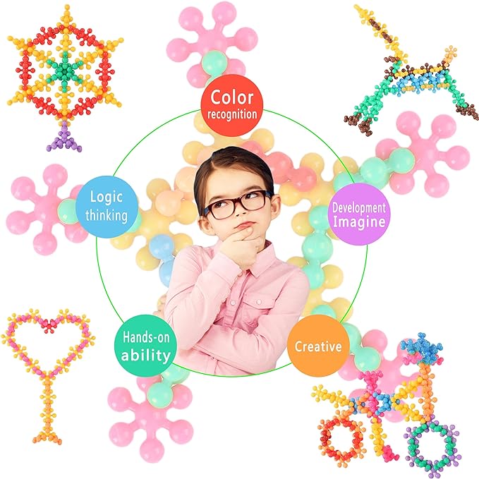 TOMYOU 200 Pieces Building Blocks Kids STEM Toys Educational Discs Sets Interlocking Solid Plastic for Preschool Boys and Girls Aged 3+, Safe Material Creativity