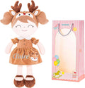 Gloveleya Personalized Doll with Your Name - Cute Brown Deer Custom Soft Plush Doll for Girls Plush Doll Customized Gifts - Muñecas de Trapo Personalizadas para Niñas