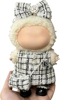 Clothes for LABUBU 17cm Doll (NO Doll)（NO Shoes, Outfit for LABUBU, Dress + Hairpin + Mini Bag Set for LABUBU Dress Up, Fashion and Premium Dolls Accessories for LABUBU (Style H)