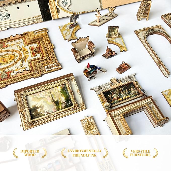 DIY Book Nook Kit, DIY Miniature Dollhouse Kit for Adults and Teens, Book Nook Bookshelf Insert Decor 3D Wooden Puzzle Bookend Miniature Kit with Sensor Light Creative Craft (Victorian Library)