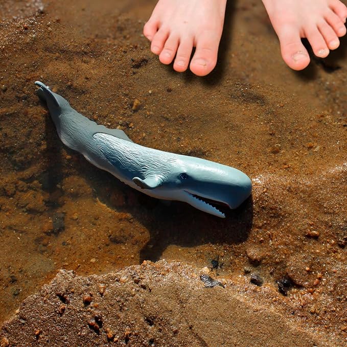 Safari Ltd. Sperm Whale Figurine - Detailed 8.5" Plastic Model Figure - Fun Educational Play Toy for Boys, Girls & Kids Ages 3+