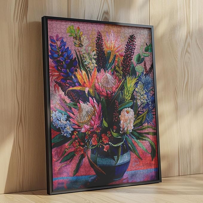 Blooming Floral Jigsaw Puzzle 1000 Pieces flower vase Puzzles for Adults,Wildflowers Jigsaw Puzzles for Challenging Family Activity Games Flower Puzzle for Home Wall Decor Gifts 20 x 27 Inches