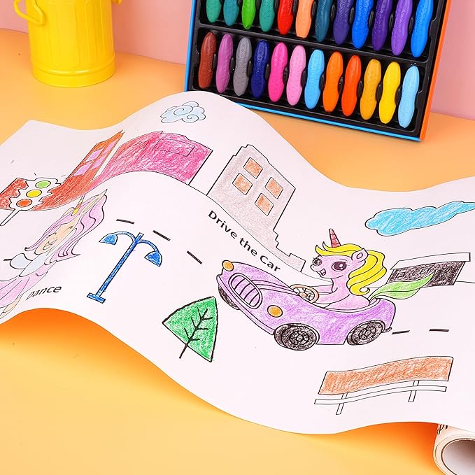 YPLUS Children Drawing Roll, Coloring Paper Roll for Kids, 120 x 11.8 Inch Sticky DIY Painting Drawing Paper Rolls for Toddler, Kids' Gift, Party Activities, Wall Coloring Paper Stickers - Unicorn