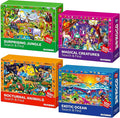 QUOKKA 100 Piece Puzzles for Kids Ages 4-6 - 4 Jigsaw Puzzles for Kids Ages 6-8 - Search and Find Observational Nocturnal Life for Childrens 5-8 - Learning Educational Toys for Boys and Girls 8-10
