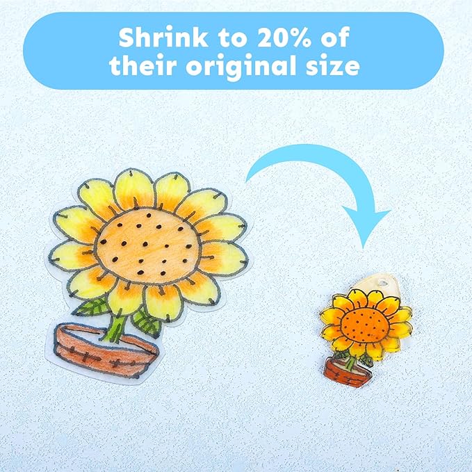 Auihiay 198 Pieces Shrink Plastic Kit Includes 20 Sheets Shrink Papers, Hole Punch, Keychain Accessories and Pencils for Shrinky Art and DIY Keychain Making Easter Mother Day Ornament