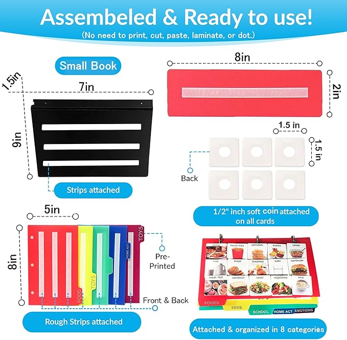 Visual Communication Book,162 ASD Photo Picture Cards: Autism Language Vocabulary, Speech Articulation Therapy, ADHD & Apraxia Learning
