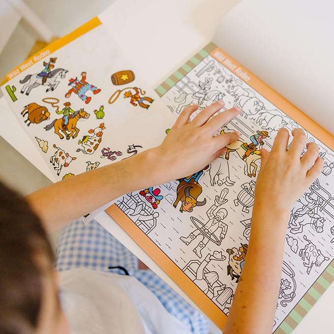 Melissa & Doug Seek and Find Sticker Pad – Adventure (400+ Stickers, 14 Scenes to Color) Search and Find Sticker Pads, Arts and Crafts Activity for Kids Ages 4+ - FSC-Certified Materials