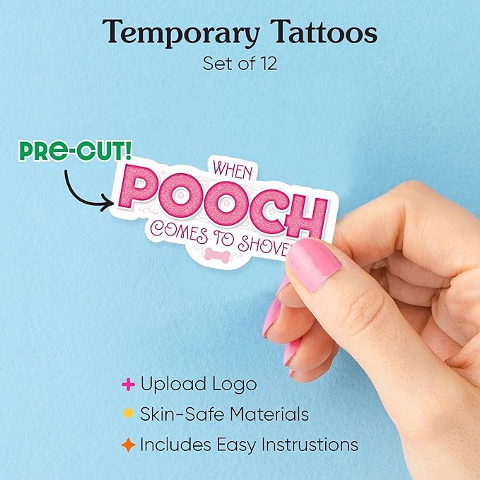 Big Dot of Happiness Custom Logo Personalized Temporary Tattoos - Branded Business Party Favors - Custom Photo Temporary Tattoos - Set of 12