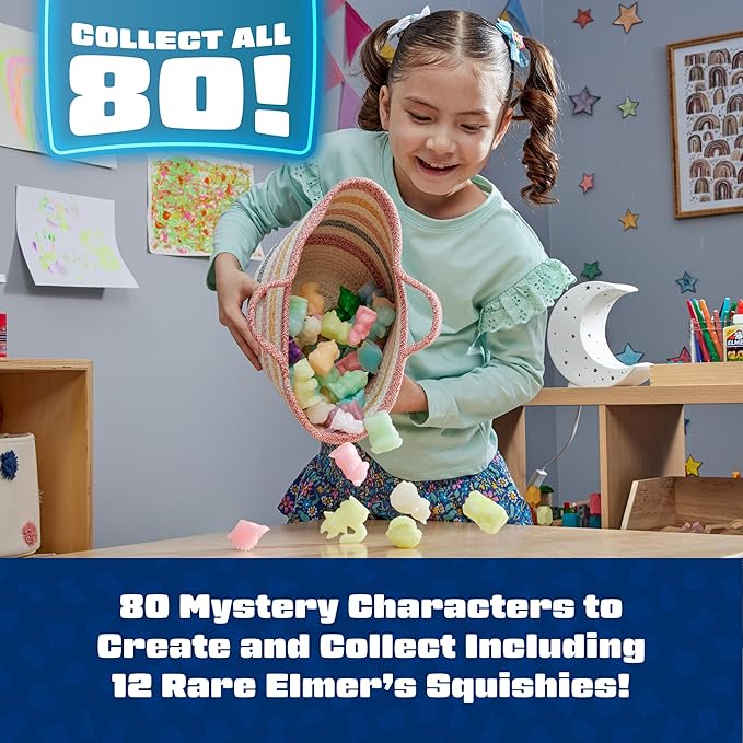 Elmer's Squishies Activity Kit Glow in the Dark | DIY Toy Creation | Mystery Characters | Ages 6+ | Creates 2 Characters, Pack of 4