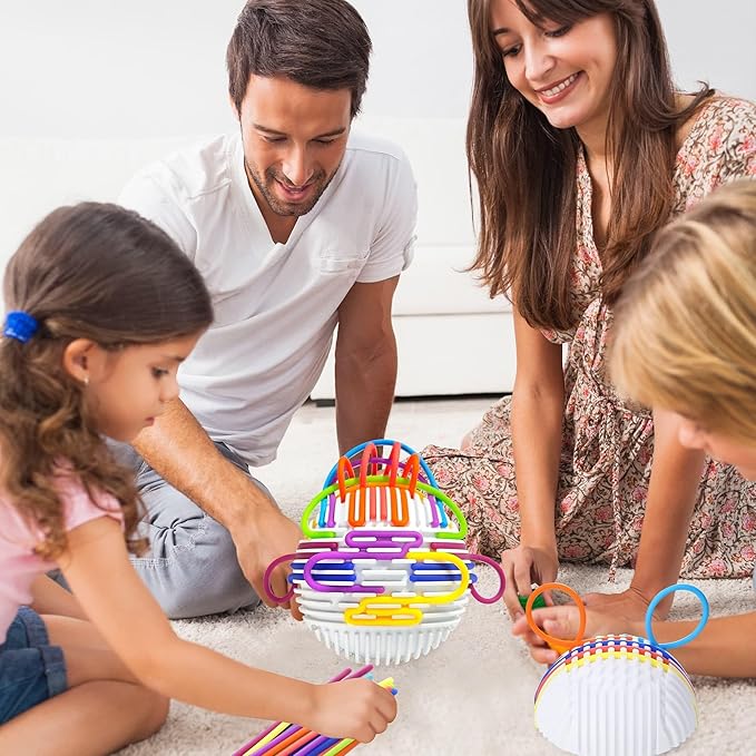 PINU Sensory Fidget Board Ball Toy - Activity Board with 24 Strings - Educational