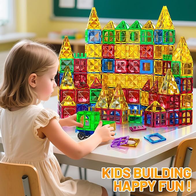 Magnatiles for Toddlers 1-3, Toddler Magnet Building Blocks Tiles Toys for Kids Ages 1-3 4-8, Preschool Learning Sensory Educational Gifts Toys for Boys and Girls 3+ Year Old