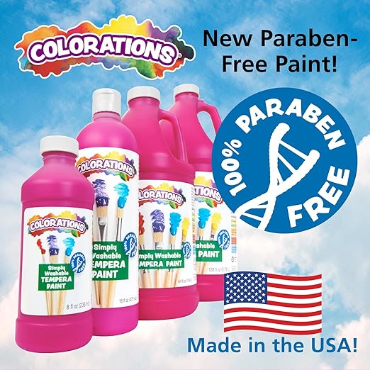 Colorations Paraben-Free Simply Washable Tempera Paint for Kids - 1/2 Gallon Value Size, Vibrant Red. Non-Toxic and Made in The United States