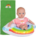 ADORA Splash Time Babies Collection, 8.5” Baby Doll w/Sweet Baby Smell, Made in Premium QuickDri Vinyl & Machine Washable, Includes Clothes & Accessories, Birthday Gift for Ages 3+ - Over The Rainbow