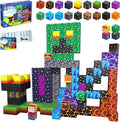 160PCS Magnetic Blocks, Magnet Building Cube, Build 3D Volcano Adventure Set, Montessori Sensory Toys for Kids Ages 3+, Preschool STEM Educational Toys, Christmas Birthday Gifts for Boys & Girls