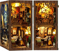 Book Nook Kit - DIY Miniature Dolls House Kit with Furniture and LED Light, 3D Puzzle Wooden Art Bookends, Model Kits for for Adults and Teens (The World in The Picture Frame)
